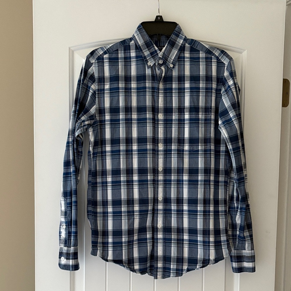 J. Crew Factory Blue Plaid Button Down Shirt